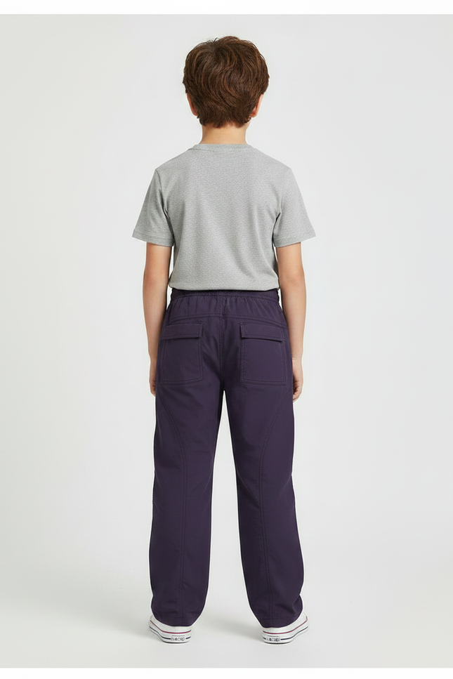 Pantalon Parachute Violet Ample Cordon Garçon - Polyester - vue 2