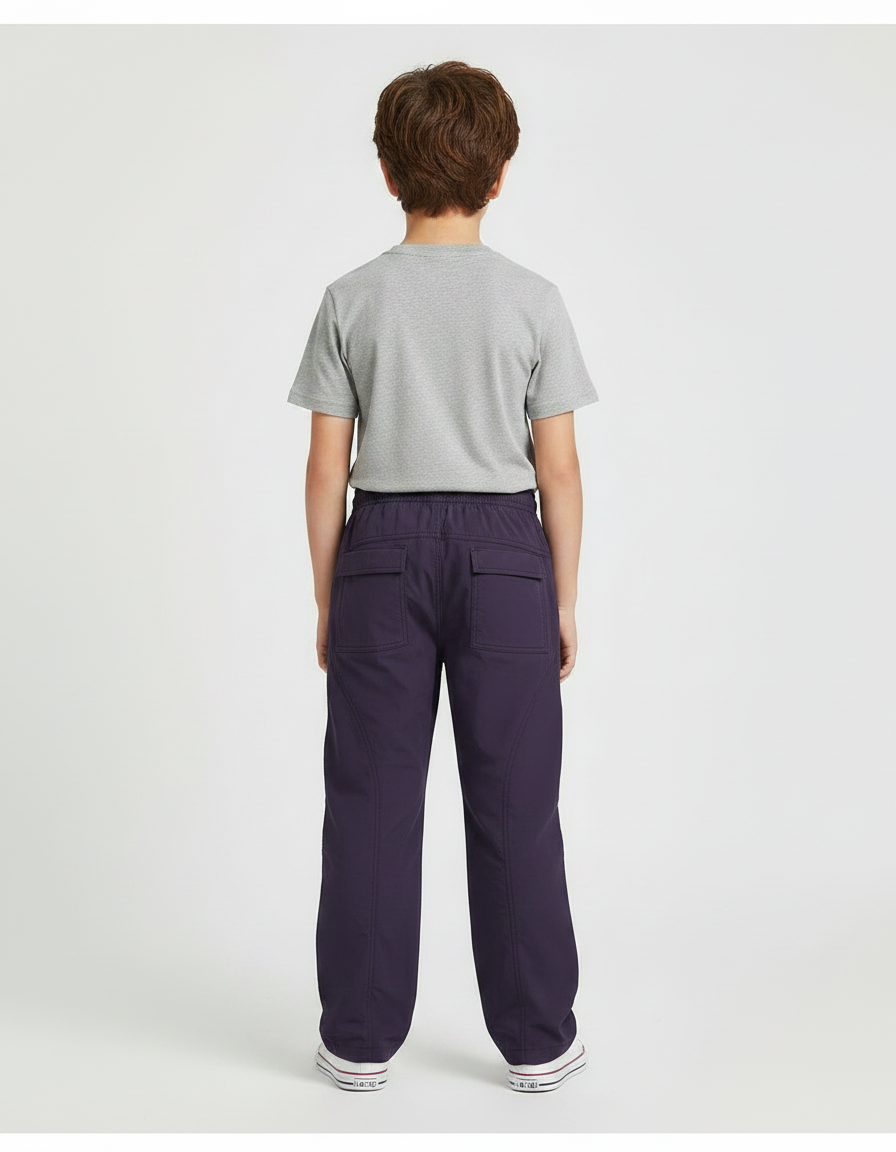 Pantalon Parachute Violet Ample Cordon Garçon - Polyester - vue 2