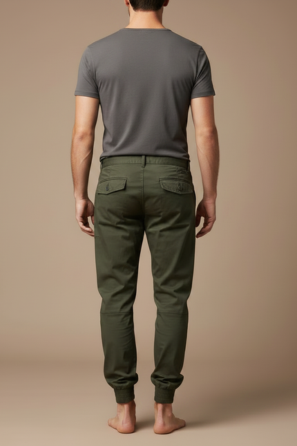 Pantalon Parachute Vert Kaki Cargo Ample Homme Jogger - Coton - vue 2