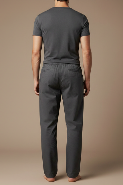 Pantalon Parachute Gris Coton Ample Décontracté Homme - vue 2