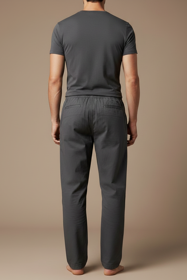 Pantalon Parachute Gris Coton Ample Décontracté Homme - vue 2