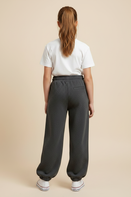 Pantalon Parachute Gris Ample Décontracté Fille Coton - Molleton - vue 2