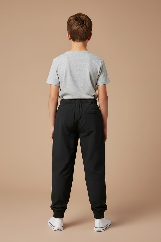 Pantalon Parachute Noir Ample Sport Garçon Décontracté - Polyester - vue 2