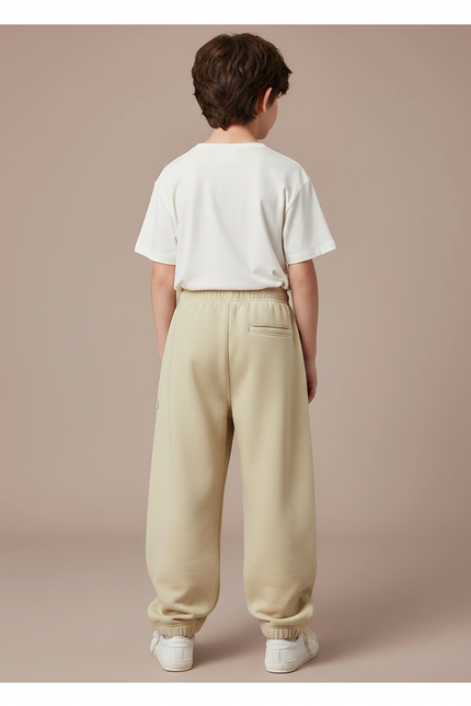 Pantalon Parachute Beige Ample Sportif Garçon Confortable - Molleton - vue 2
