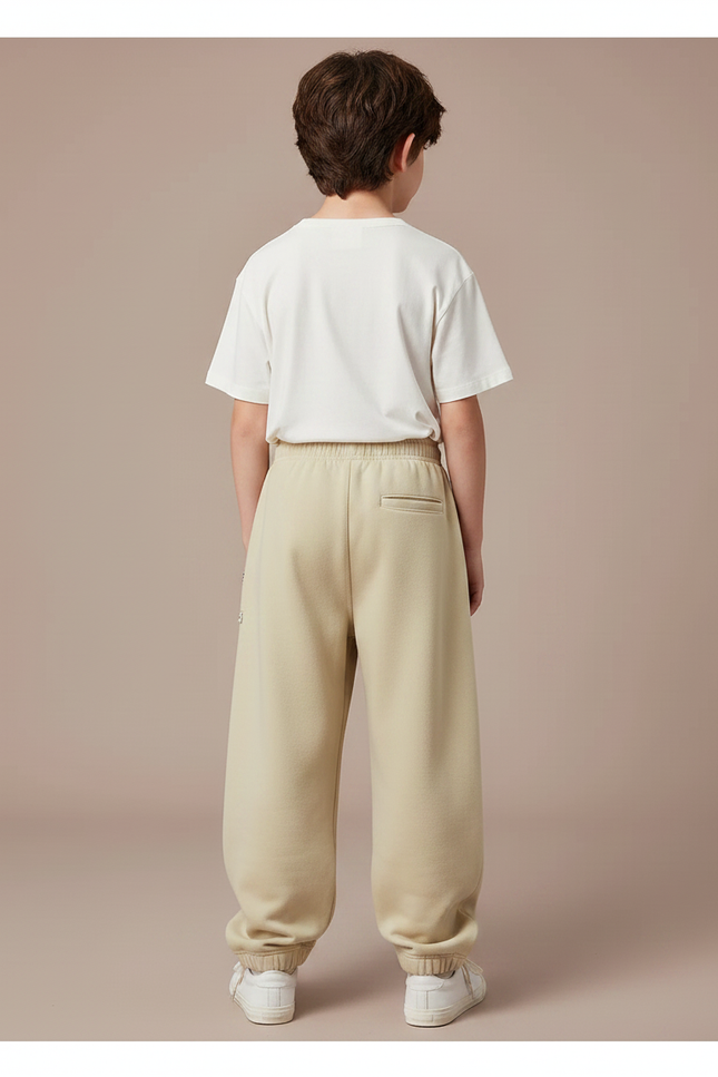Pantalon Parachute Beige Ample Sportif Garçon Confortable - Molleton - vue 2