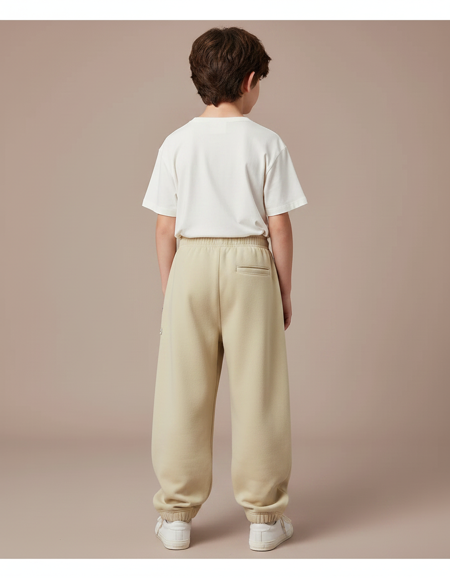 Pantalon Parachute Beige Ample Sportif Garçon Confortable - Molleton - vue 2