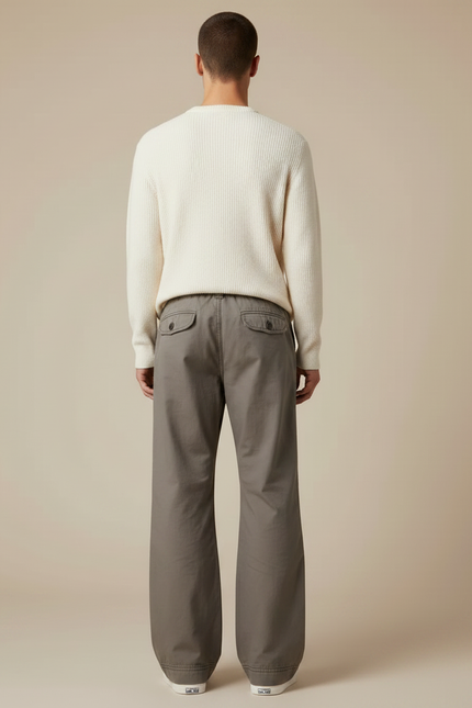 Pantalon Parachute Kaki Ample Décontracté Coton Homme - vue 2