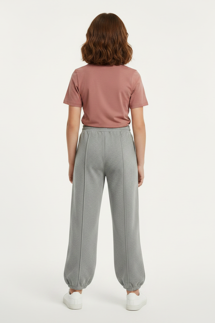 Pantalon Parachute Gris Ample Molletonné Fille Décontracté - vue 2