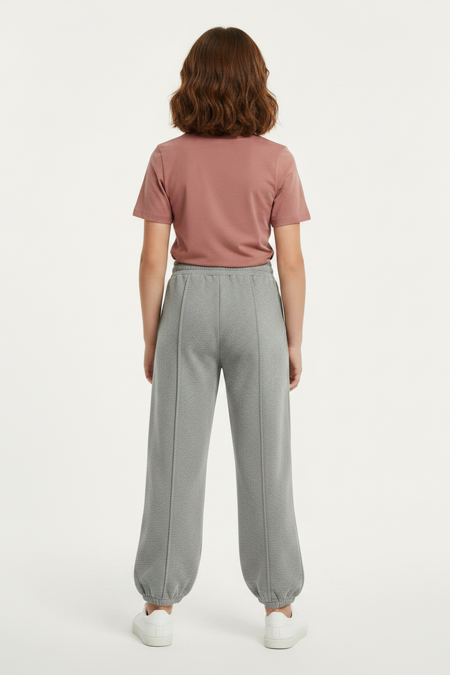 Pantalon Parachute Gris Ample Molletonné Fille Décontracté - vue 2
