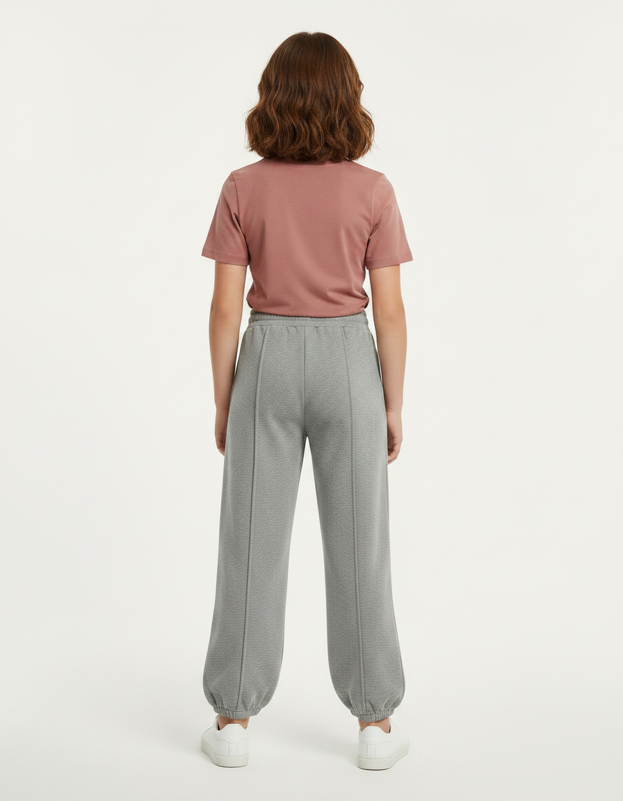Pantalon Parachute Gris Ample Molletonné Fille Décontracté - vue 2