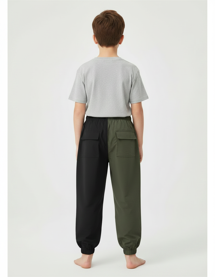 Pantalon Parachute Garçon Resserré Aux Chevilles Nylon Streetwear - Multicolore Polyester - vue 2