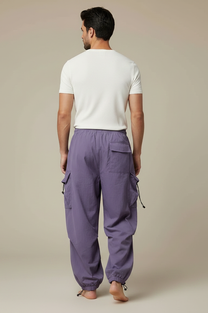 Pantalon Parachute Violet Cargo Ample Léger Homme - Polyester - vue 2