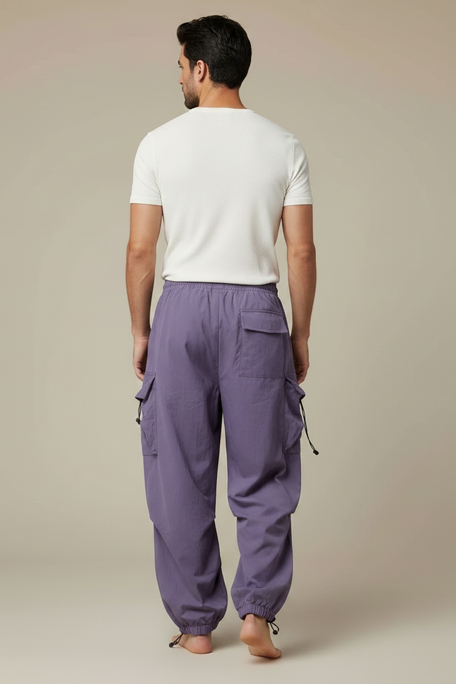 Pantalon Parachute Violet Cargo Ample Léger Homme - Polyester - vue 2