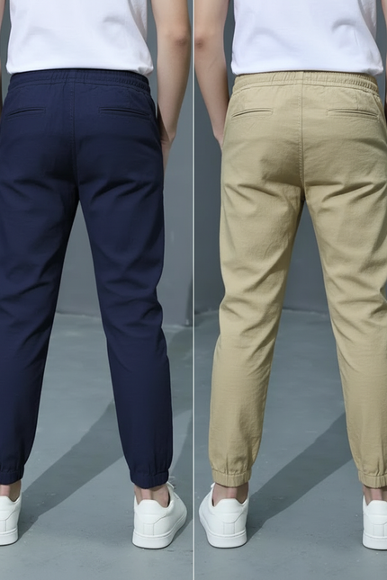 Pantalon Parachute Marine Cordon Décontracté Coton