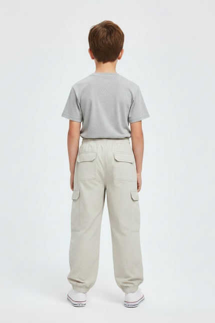 Pantalon Parachute Beige Ample Enfant Décontracté Léger - Polyester - vue 2
