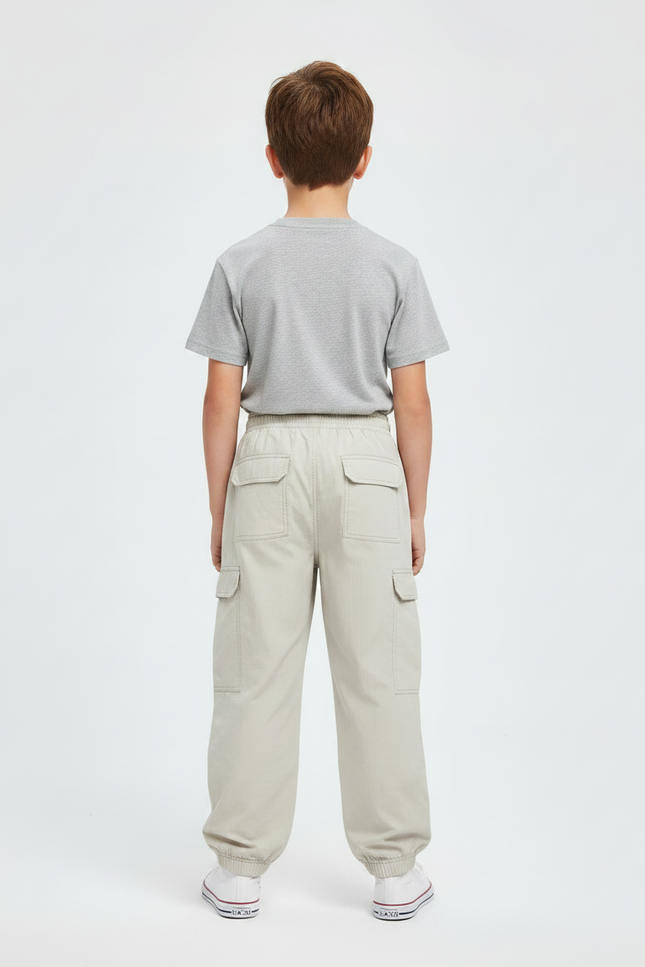 Pantalon Parachute Beige Ample Enfant Décontracté Léger - Polyester - vue 2