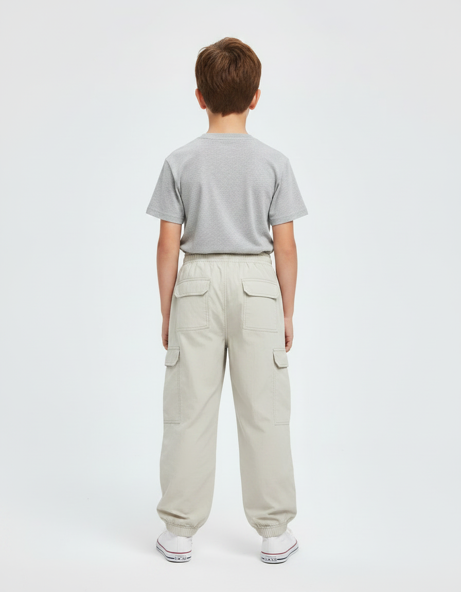 Pantalon Parachute Beige Ample Enfant Décontracté Léger - Polyester - vue 2