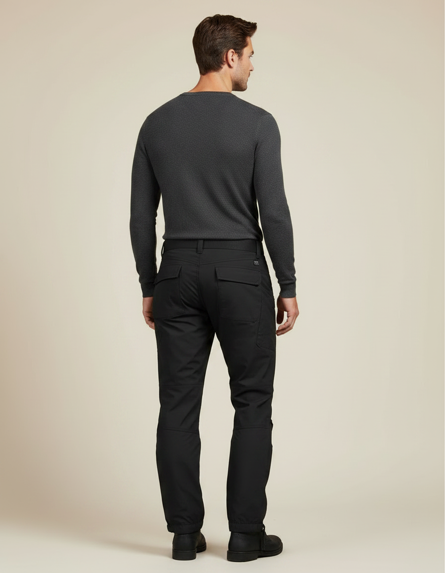 Pantalon Parachute Noir Cargo Technique Homme - Polyester - vue 2