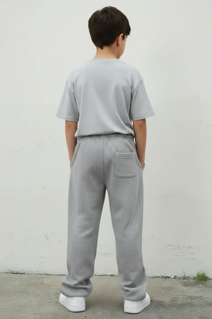 Pantalon Parachute Gris Ample Streetwear Garçon Imprimé - Molleton - vue 2