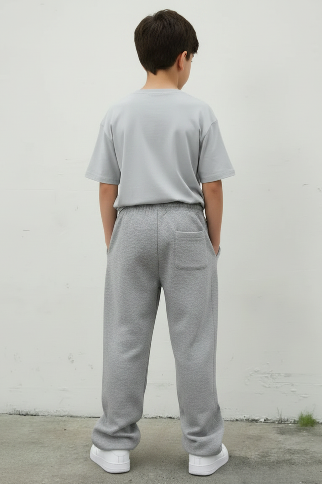 Pantalon Parachute Gris Ample Streetwear Garçon Imprimé - Molleton - vue 2