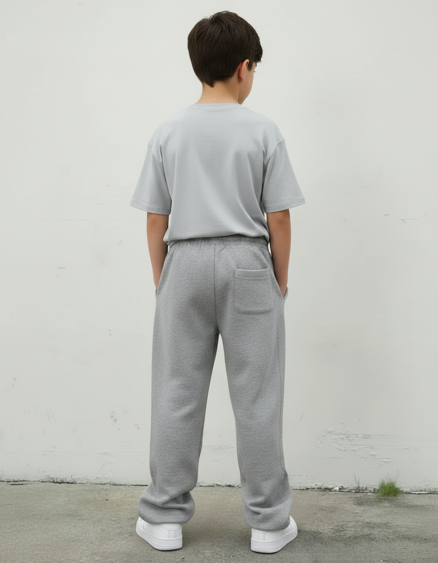 Pantalon Parachute Gris Ample Streetwear Garçon Imprimé - Molleton - vue 2