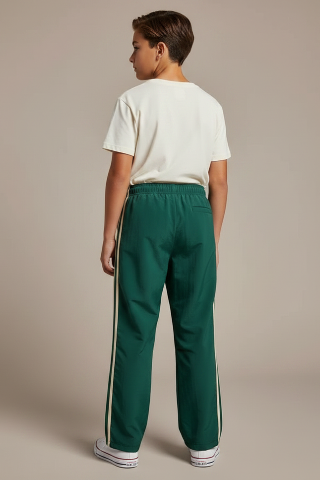 Pantalon Parachute Vert Ample Rayures Enfant Sport - Polyester - vue 2