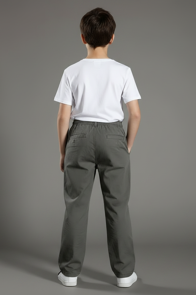 Pantalon Parachute Kaki Coton Ample Décontracté Enfant - vue 2