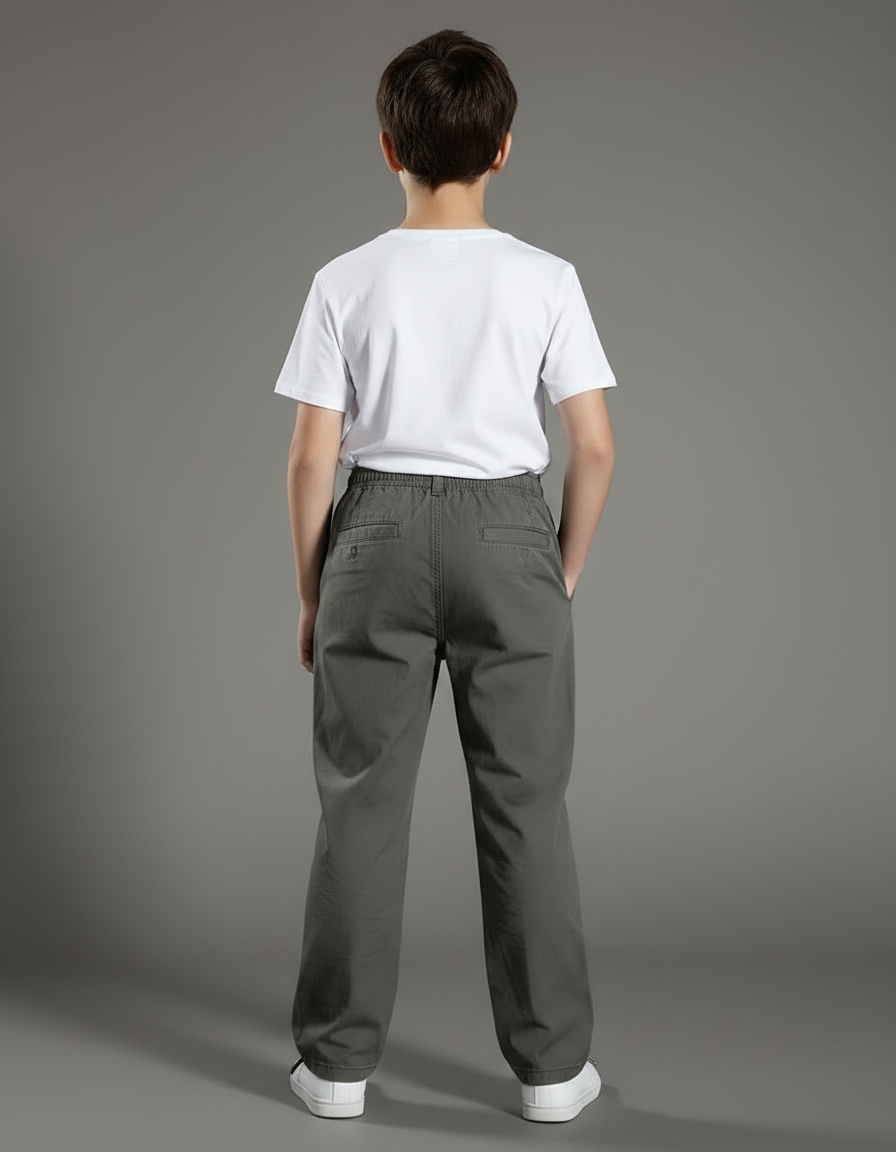 Pantalon Parachute Kaki Coton Ample Décontracté Enfant - vue 2