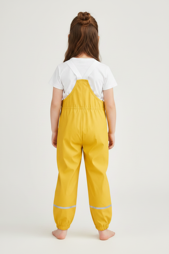 Pantalon Parachute Imperméable Jaune Enfant Salopette Pluie - Polyester - vue 2