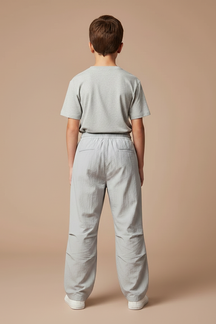 Pantalon Parachute Gris Ample Décontracté Enfant Garçon - Polyester - vue 2