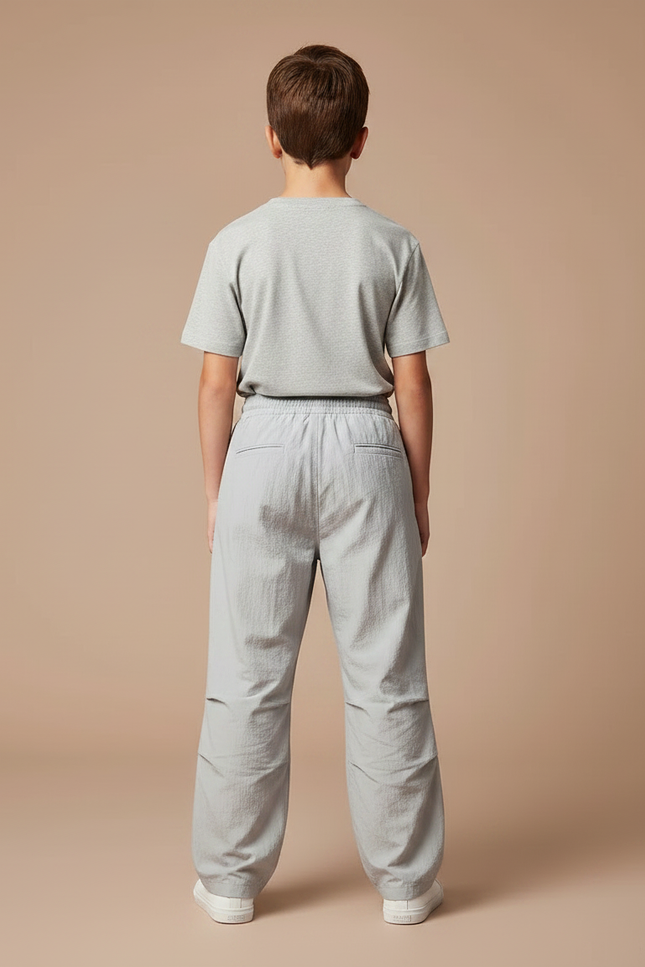 Pantalon Parachute Gris Ample Décontracté Enfant Garçon - Polyester - vue 2