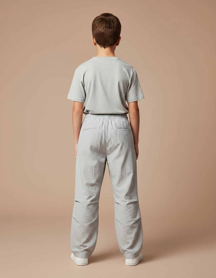 Pantalon Parachute Gris Ample Décontracté Enfant Garçon - Polyester - vue 2