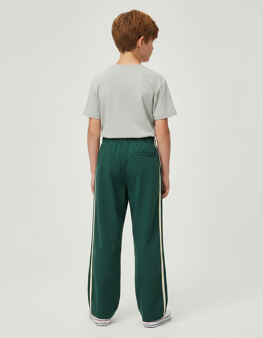 Pantalon Parachute Vert Ample Rayures Blanches Enfant - Polyester - vue 2