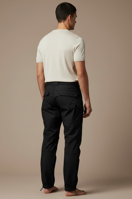 Pantalon Parachute Noir Cargo Technique Léger Homme - Polyester - vue 2