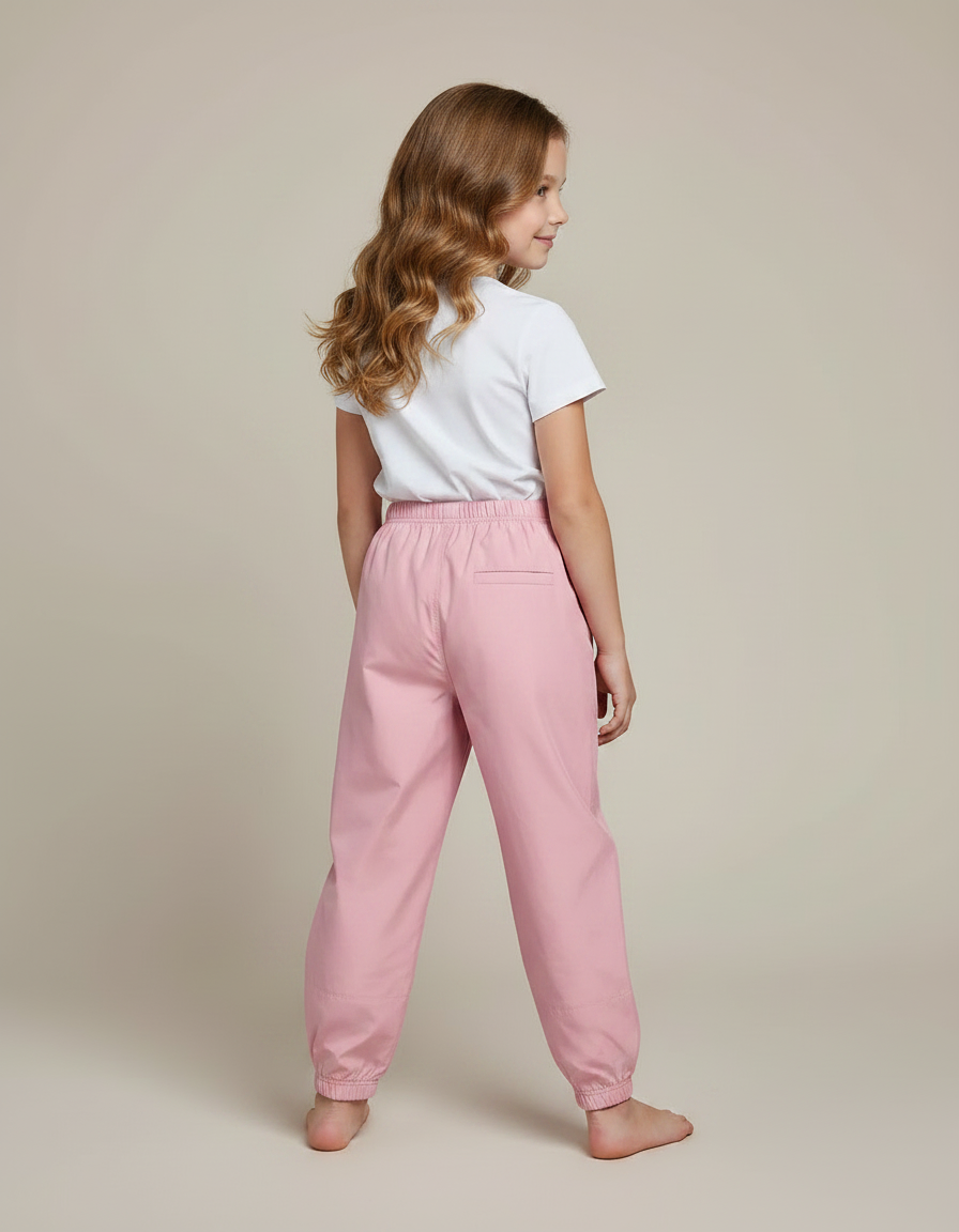 Pantalon Parachute Rose Ample Léger Enfant Sportif - Polyester - vue 2