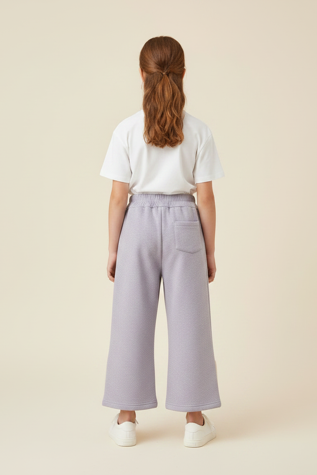 Pantalon Parachute Enfant Molleton Ample Nœuds Papillon - Violet - vue 2