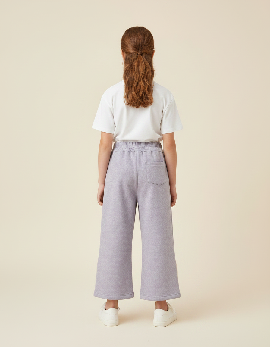 Pantalon Parachute Enfant Molleton Ample Nœuds Papillon - Violet - vue 2