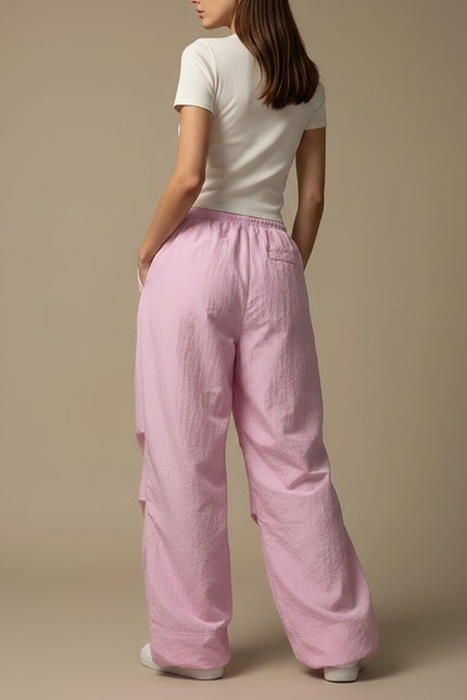 Pantalon Parachute Rose Ample Pretty Girl Fluide Décontracté - Polyester - vue 2
