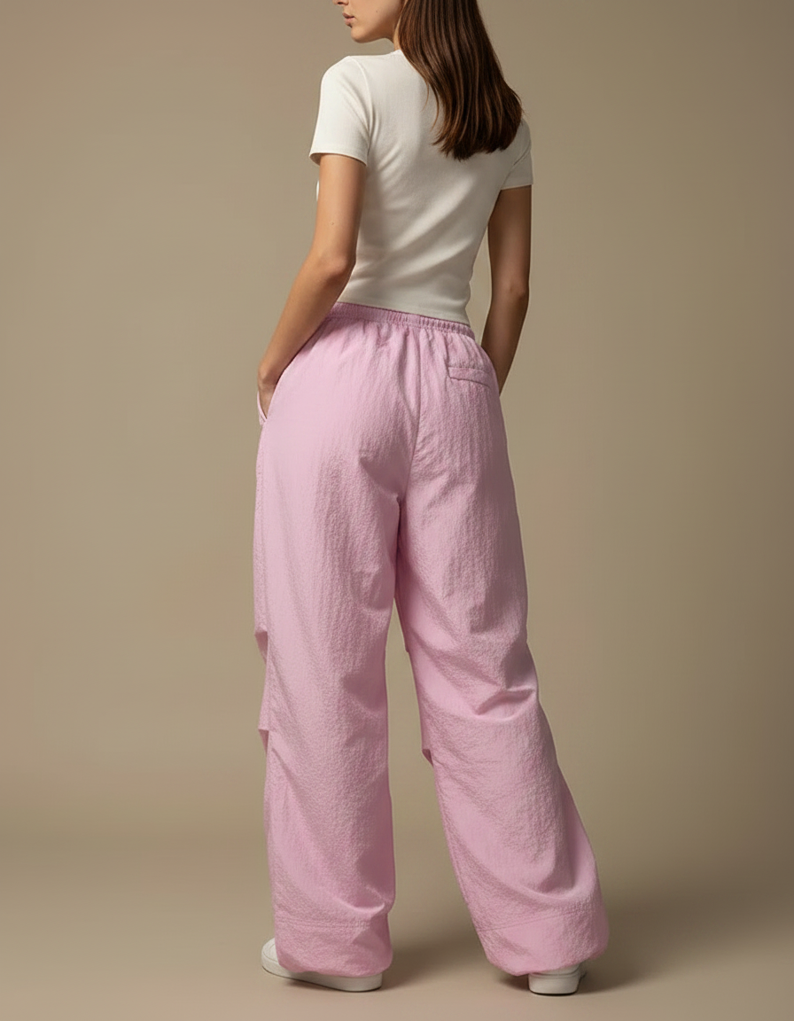 Pantalon Parachute Rose Ample Pretty Girl Fluide Décontracté - Polyester - vue 2