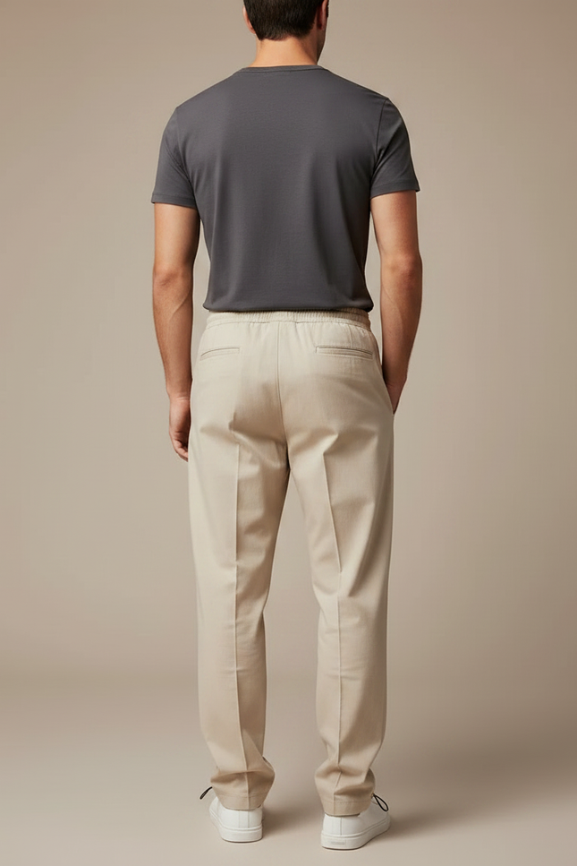 Pantalon Parachute Beige Ample Droit Décontracté Homme - Gabardine - vue 2