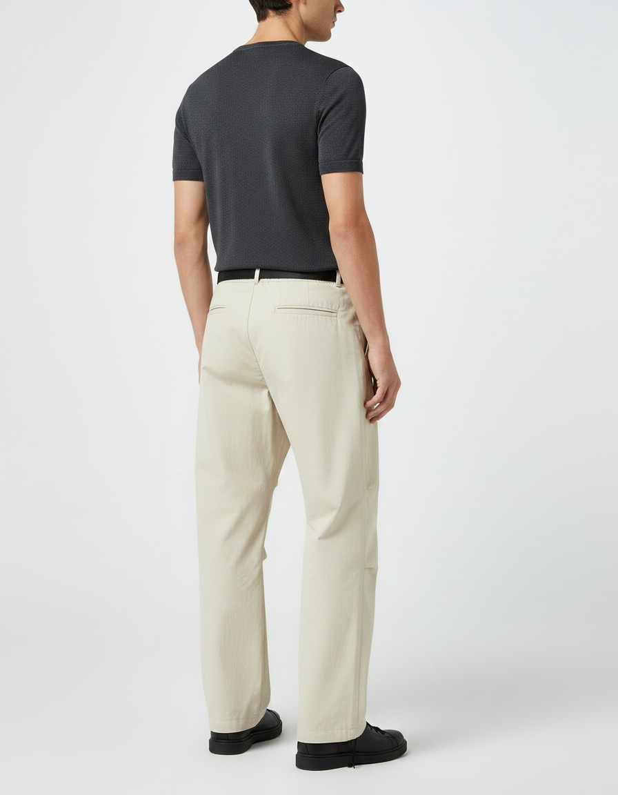 Pantalon Parachute Beige Ample Décontracté Léger Homme - Polyester - vue 2