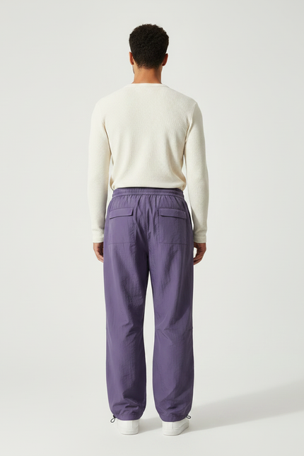 Pantalon Parachute Violet Ample Nylon Léger Homme - Polyester - vue 2