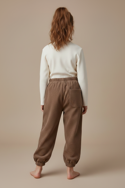 Pantalon Parachute Marron Côtelé Ours Enfant Décontracté - Cordé - vue 2