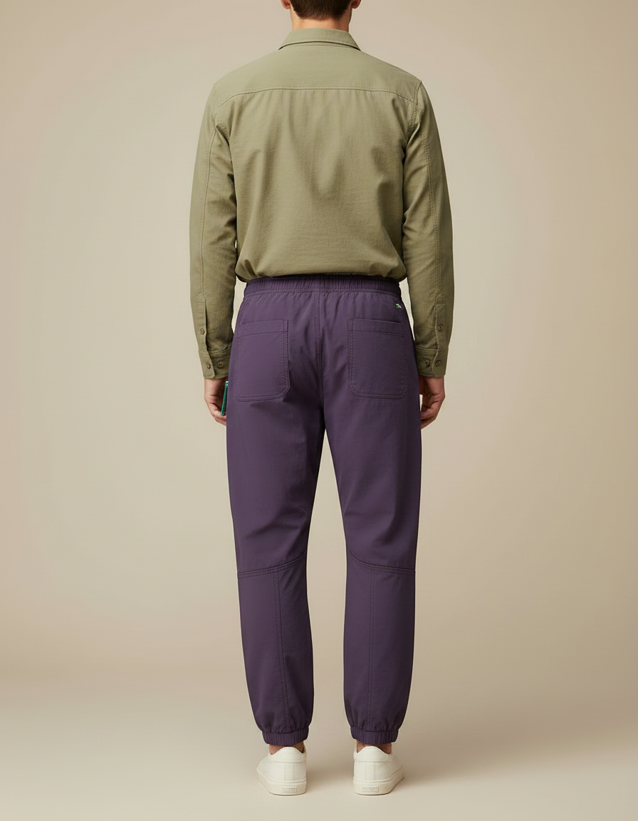 Pantalon Parachute Violet Ample Décontracté Homme - Polyester - vue 2
