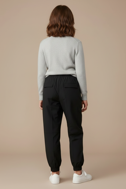 Pantalon Parachute Noir Ample Fille Occasionnel - Polyester - vue 2
