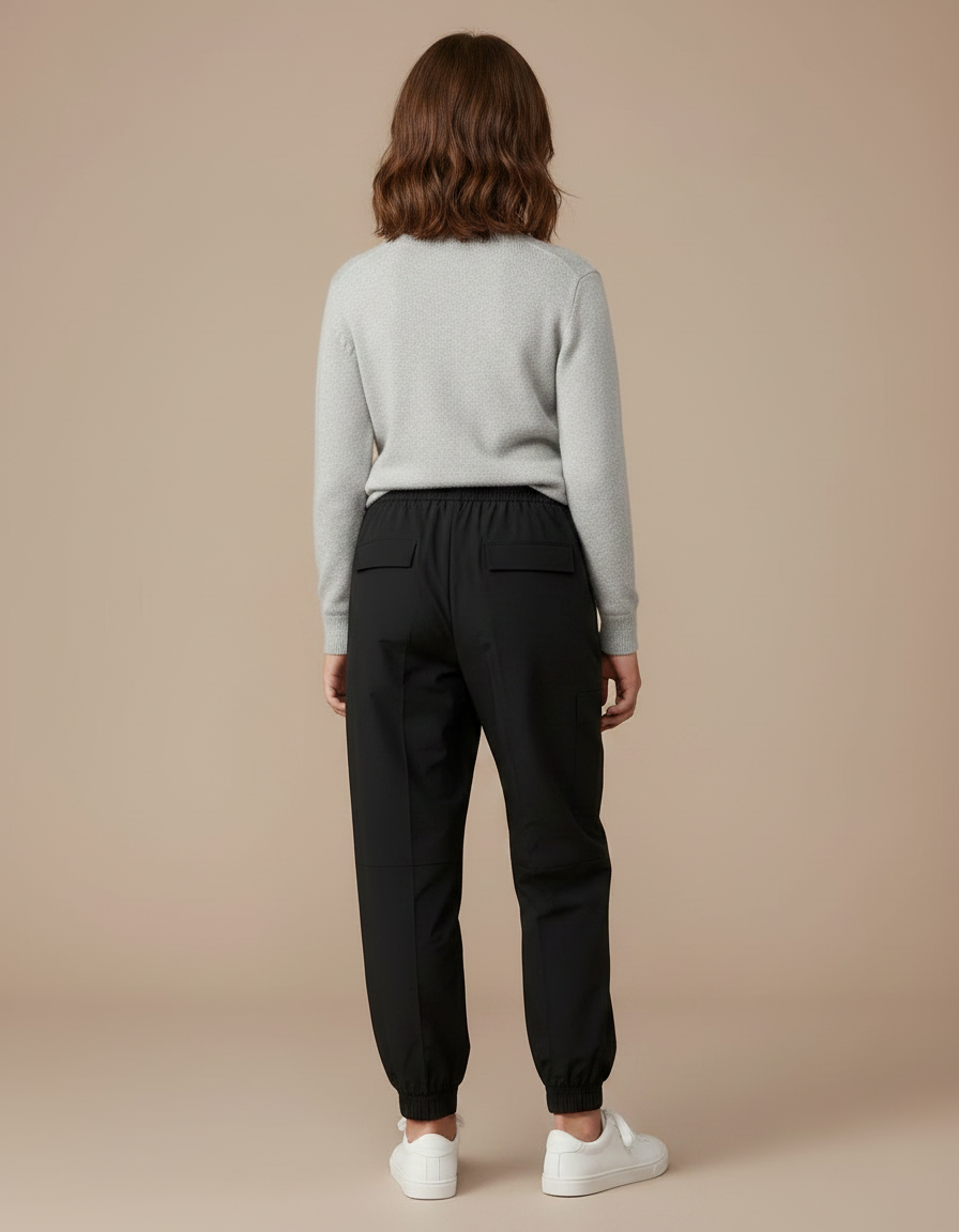 Pantalon Parachute Noir Ample Fille Occasionnel - Polyester - vue 2