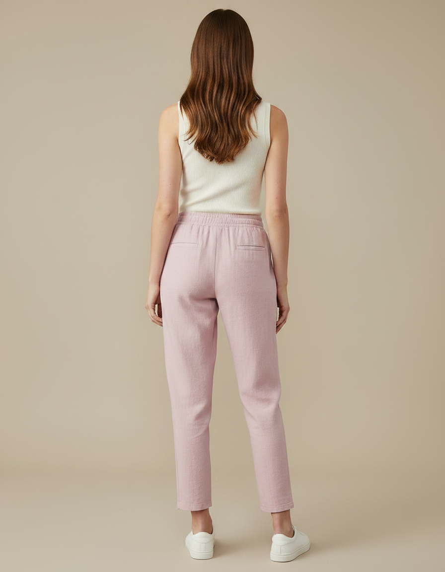 Pantalon Parachute Rose Lin Ample Femme - vue 2