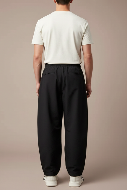 Pantalon Parachute Homme Noir Resserré Aux Chevilles Nylon - Polyester - vue 2