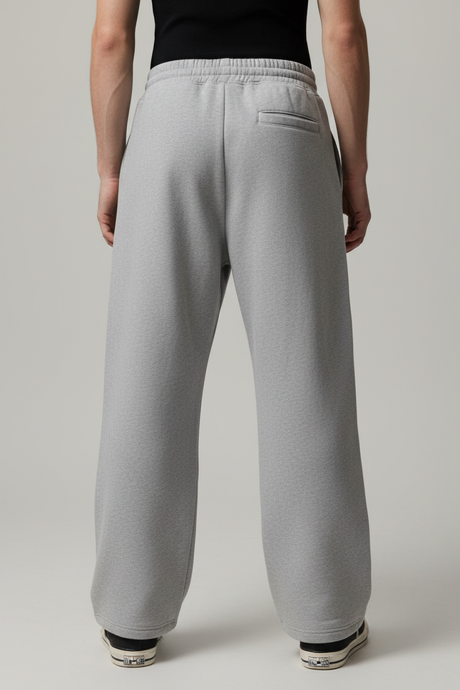 Pantalon Parachute Gris Imprimé AK-47 Décontracté Ample - Molleton