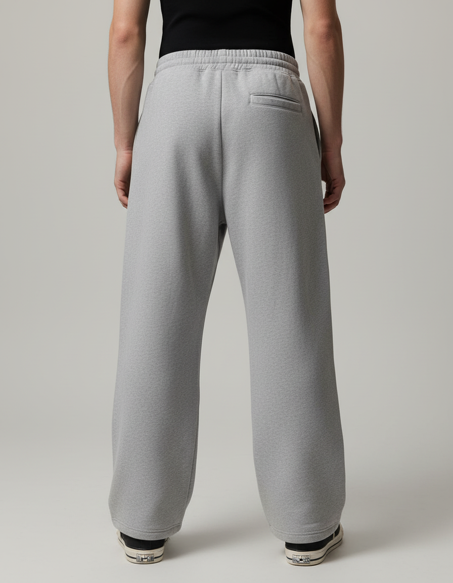 Pantalon Parachute Gris Imprimé AK-47 Décontracté Ample - Molleton